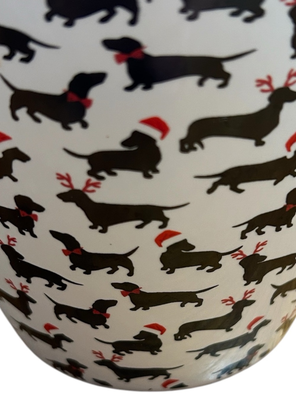Winifred & Lily Dachshund Christmas Mug “Dachshund Through The Snow” Ceramic Cup - Picture 4 of 5